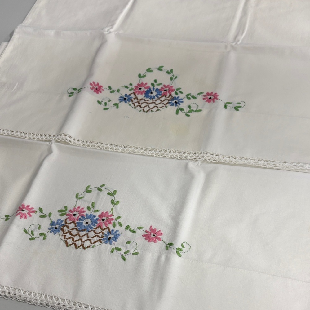 Embroidered Floral pillow cases